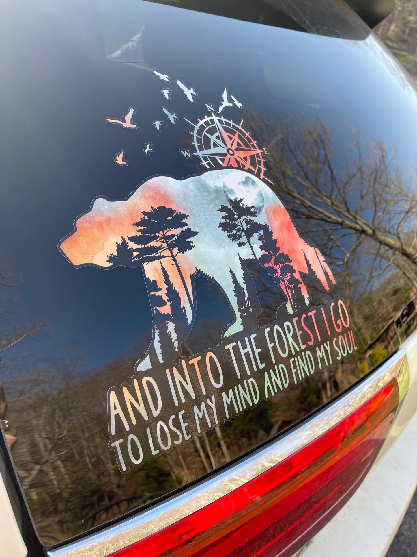 Bear Decal | And Into The Forest I Go Decal | Find My Soul Decal | Explore Decal | Outdoor Lover | Adventure Lover | Traveler | Gift