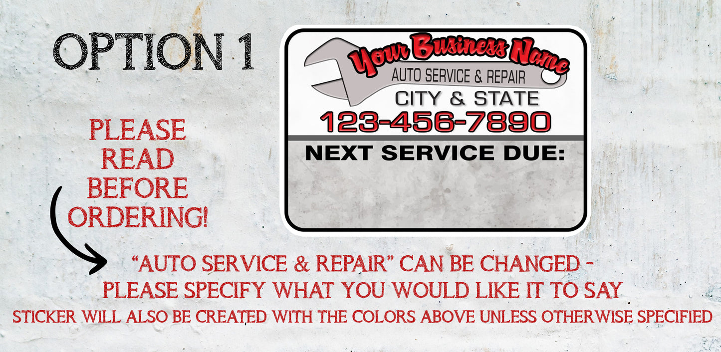 Oil Change Stickers | Service Stickers | Maintenance Stickers