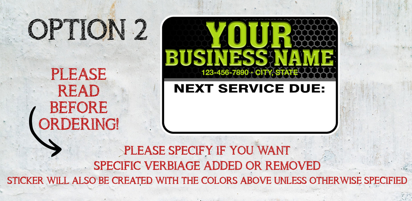 Oil Change Stickers | Service Stickers | Maintenance Stickers