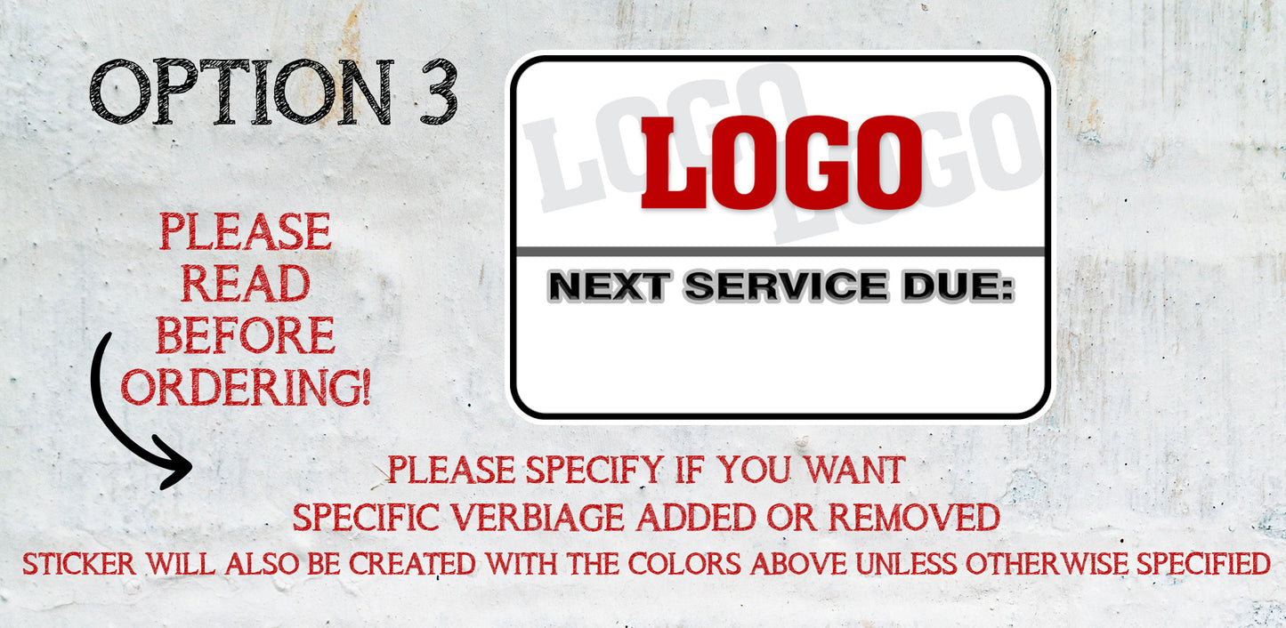 Oil Change Stickers | Service Stickers | Maintenance Stickers