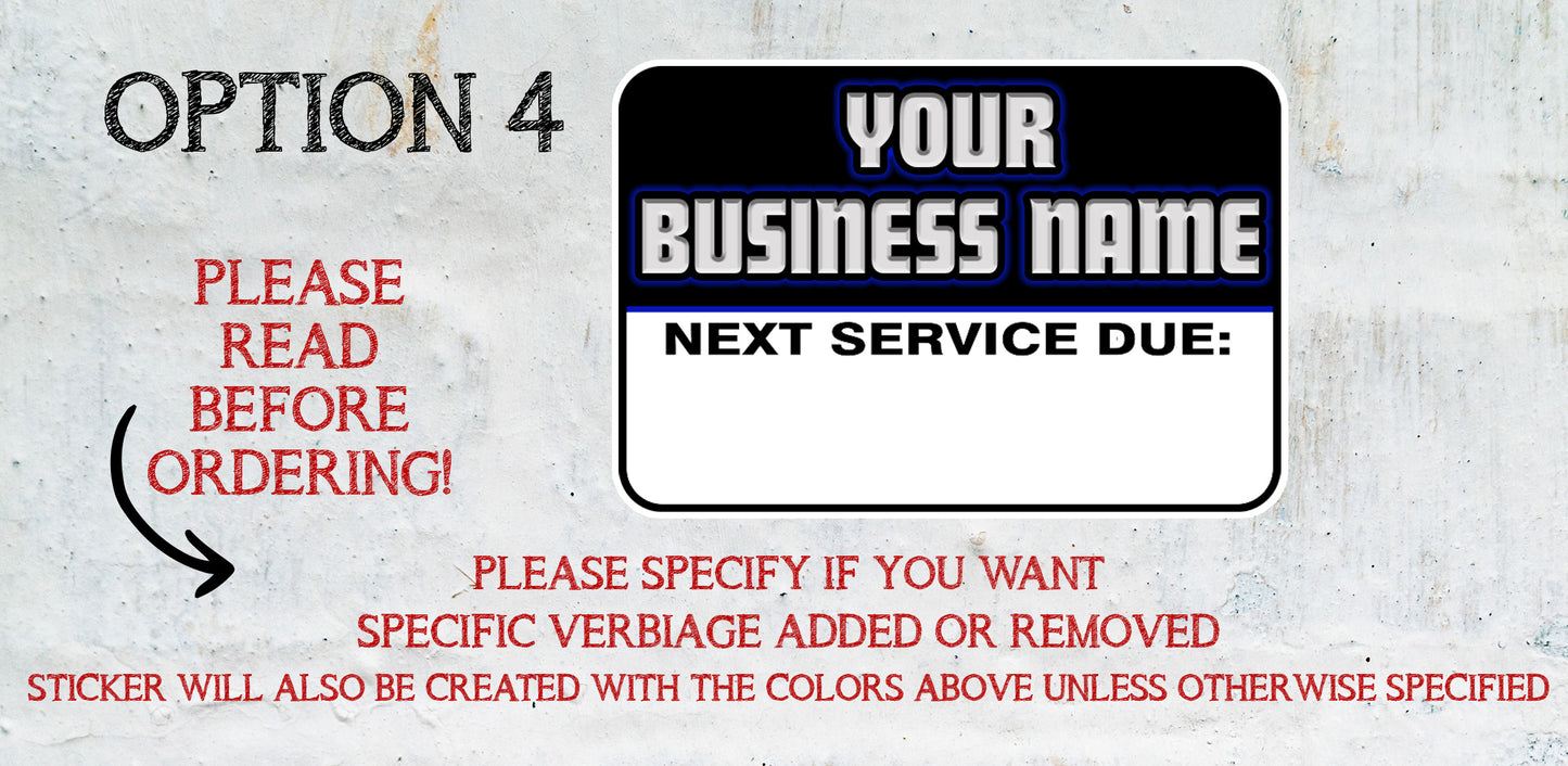 Oil Change Stickers | Service Stickers | Maintenance Stickers